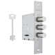 Механизм замка ABARO B10.01pb (BS52,5мм) матовый никель 5 ключей тех.упаковки.без отв. планки - изображение 1