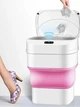 Складне сенсорне відро для сміття 8 л з кришкою Smart Sensor розумне прямокутне сміттєве пластикове для кухні туалету ванної сміттєвий офісний кошик мусорка бачок + батарейки в комплекті - зображення 4