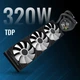 Система водяного охолодження AeroCool Abyss L360R Digi 360 мм, 320 Вт, 3 вентилятори 120 мм, 1800 об/хв, чорна (ACLA-AD36117.11) - зображення 6