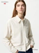 Укороченная рубашка свободного кроя JW Anderson Uniqlo в полоску 1160644867 (Бежевый XXL) - изображение 1