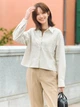 Укороченная рубашка свободного кроя JW Anderson Uniqlo в полоску 1160644867 (Бежевый XXL) - изображение 3