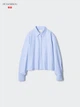 Укороченная рубашка свободного кроя JW Anderson Uniqlo в полоску 1159863185 (Голубой XL) - изображение 3