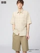 Рубашка в клетку UNIQLO с короткими рукавами 1161496350 (Бежевый XL) - изображение 1