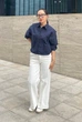 Хлопковая рубашка UNIQLO 1159854266 (Синий XXL) - изображение 6