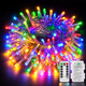 Гирлянда «Роса» JXLEDAYY 10 м 100 LED RGB на батарейках с пультом ДУ, таймером, 8 режимами для дома и улицы - изображение 2
