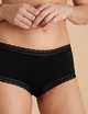 Набор хлопковых трусиков Marks&Spencer шорты Low rise shorts 10(38) 5 шт black lace 0248 - изображение 4