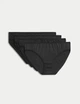 Набор хлопковых трусиков Marks&Spencer бикини 10(38) 4 шт black pure cotton 0262 - изображение 1