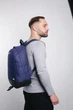 Рюкзак матрас Nike синий однотонный, белый логотип, 2 ручки,18*47*33см, 25 литров - изображение 3