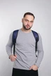 Рюкзак матрас Nike синий однотонный, белый логотип, 2 ручки,18*47*33см, 25 литров - изображение 5