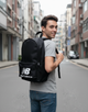 Рюкзак черный New Balance с большим белым логотипом, 17х43х29 см, 21 литр - изображение 2