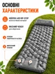 Надувной туристический матрас каремат 190х60 см со встроенным насосом легкий компактный и удобный для походов кемпинга палатки рыбалки и отдыха влагостойкий с чехлом в комплекте Серый - изображение 3