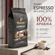 Зерновой кофе Tchibo Espresso Milano Style 1000 г 1 кг Чибо Милано арабика 100% темно среднее обжаривание немецкая высокогорная ароматная фруктовая нота черный шоколад бархатная пенка для кофемашины ристрето эспрессо латте капучино - изображение 1