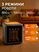 Керамічний обігрівач Pure Warmth 1500 Вт, портативний електричний з терморегулятором - изображение 3