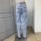 Джинсы женские прямые палаццо стрейч большого размера 36 голубые - изображение 6