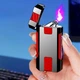 Електронна плазмова USB-запальничка «Механічний воїн» (Подвійна дуга, сенсорна) — Синя - зображення 3