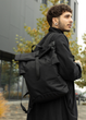 Городской водоотталкивающий городской рюкзак-ролтоп Sambag RollTop из ткани Черный - изображение 1