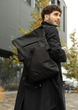 Городской водоотталкивающий городской рюкзак-ролтоп Sambag RollTop из ткани Черный - изображение 4