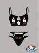 Комплект жіночої білизни Хелоу Кіті Топ і трусики Hello Kitty Lingerie Set Аніме Санріо Y2K тренд (чорний) M - зображення 4