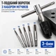 Т-образный вороток с набором метчиков (М3, М4, М5, М6, М8) Tap Wrench метчикодержатель для нарезания внутренней резьбы в отверстиях 3-6 мм, серебристый (108935127) - изображение 1