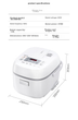 Рисоварка TOSHIBA RC-5MFMC мини 1.6л, на 1-2 персоны, антипригарная - изображение 8