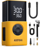 Портативний компресор AstroAI L7S 150 PSI, 4000 мАг, цифровий манометр, автостоп, LED, 5 режимів, жовтий - зображення 2