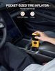 Портативний компресор AstroAI L7S 150 PSI, 4000 мАг, цифровий манометр, автостоп, LED, 5 режимів, жовтий - зображення 3