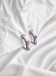Сережки Xuping в серебре с розовой керамикой - изображение 5