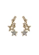 Серьги гвоздики женские скопления звездочек Fashion Jewelry Золотистые 22347 - изображение 3
