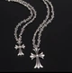 Кольє ланцюжок з підвіскою хрест Chrome Hearts style сріблястий вінтаж готика хіп-хоп Y2K гранж 70 см - изображение 4