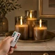 Набор из 3 LED свечей с 3D эффектом 75х100/125/150мм с имитацией пламени в темном стекле с пультом - изображение 3