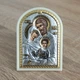 Икона серебряная 4,8х6,5 см на белом пластике. Святое Семейство. PL-1/005G/B - изображение 1