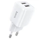 Мережевий зарядний пристрій HOCO N8 Briar dual port charger Type-C cable 12W White - зображення 7
