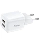 Мережевий зарядний пристрій HOCO N8 Briar dual port charger Type-C cable 12W White - зображення 8