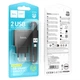 Мережевий зарядний пристрій HOCO C141A Smart dual-port charger Micro USB cable 10.5W Black - зображення 8