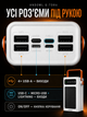 Павербанк Andowl Q-TD86X1 75000 мАг Power Bank зовнішній акумулятор із сонячною батареєю LED-ліхтарем швидким заряджанням QC 3.0 4 USB вбудованими кабелями Lightning Type-C для телефона білий - зображення 9