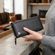 Вертикальний гаманець шкіряний жіночий ST Leather 19274 чорний - зображення 2