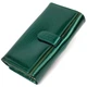 Лакированный женский кошелек с блоком для визиток ST Leather 19424 зеленый - изображение 6