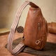 Практичная женская сумка с одной лямкой через плечо из экокожи Vintage 22758 рыжая - изображение 3