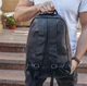 Кожаный мужской рюкзак для ноутбука и поездок черный Tiding Bag D3-93438 - изображение 8
