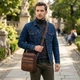 Стильна чоловіча сумка з натуральної шкіри 21275 Vintage коричнева - зображення 2