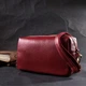 Интересная женская сумка с двумя ремнями из натуральной кожи Vintage 22274 бордовый - изображение 10