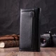 Шкіряний жіночий гаманець з геометричним клапаном ST Leather 22546 чорний - зображення 9