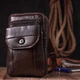 Компактная мужская сумка на пояс из натуральной кожи Vintage 22141 коричневая - изображение 10