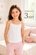 Майка 3 шт базовая для девочки Baykar тонкая бретель р 4 134-140 см 7-8 лет арт 4635-01 - изображение 1