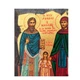 Писаная икона Рафаил, Николай и Ирина Лесбосские 13×16 см - изображение 3