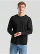 Мужская футболка с длинным рукавом Fruit of the Loom Valueweight Long Sleeve 100% хлопок,размер M, Черная - изображение 1