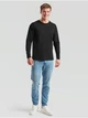 Мужская футболка с длинным рукавом Fruit of the Loom Valueweight Long Sleeve 100% хлопок,размер M, Черная - изображение 4