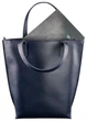 Женская сумка шоппер из натуральной кожи краст для документов и ноутбука, большая, темно-синяя 67863 - изображение 4