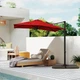 Квадратный консольный зонт Costway 245×245×238 см с крестовой базой, красный - изображение 3