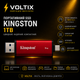 Флешка Kingston Dual 1TB USB 3.2 Gen 2, Type-C + Type-A, OTG, красно-черная - изображение 2